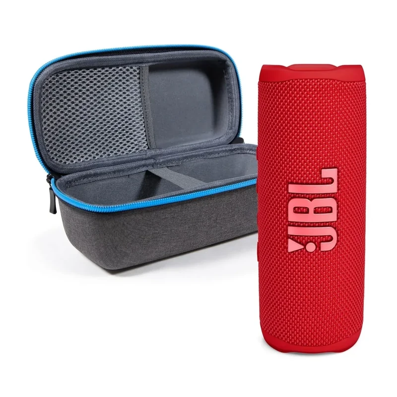 JBL Flip 6 Red Bluetooth Speaker + divvi! Case - IP67, Dual Radiators
