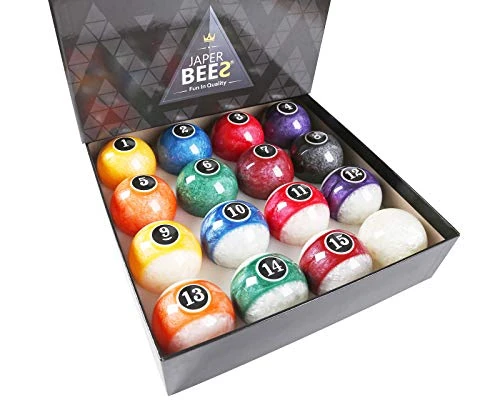 JAPER BEES Pearl-Look Trickshot Billiard Balls Pool Balls Set Pool Table Billiard Balls