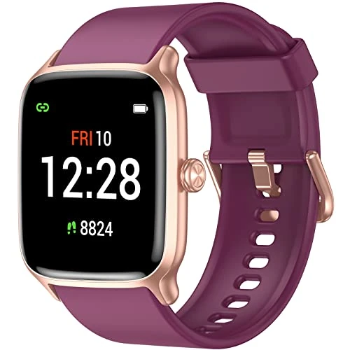 Fitness Tracker Watch with Heart Rate Monitor, Large Screen Activity Tracker with Pedometer, Sleep Monitor, Calories & Step Counter, 5ATM Waterproof Smart Watch for Women Men Fitness Watch for Sports