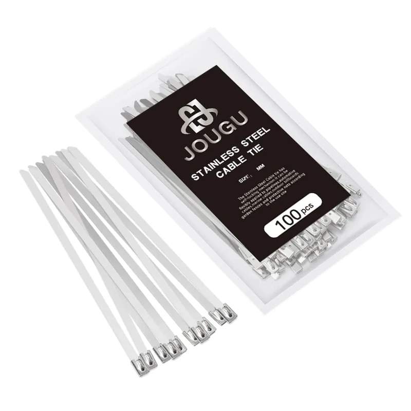 JOUGU 35in 304 Stainless Steel Zip Ties - 250lb, 100pcs Heavy Duty