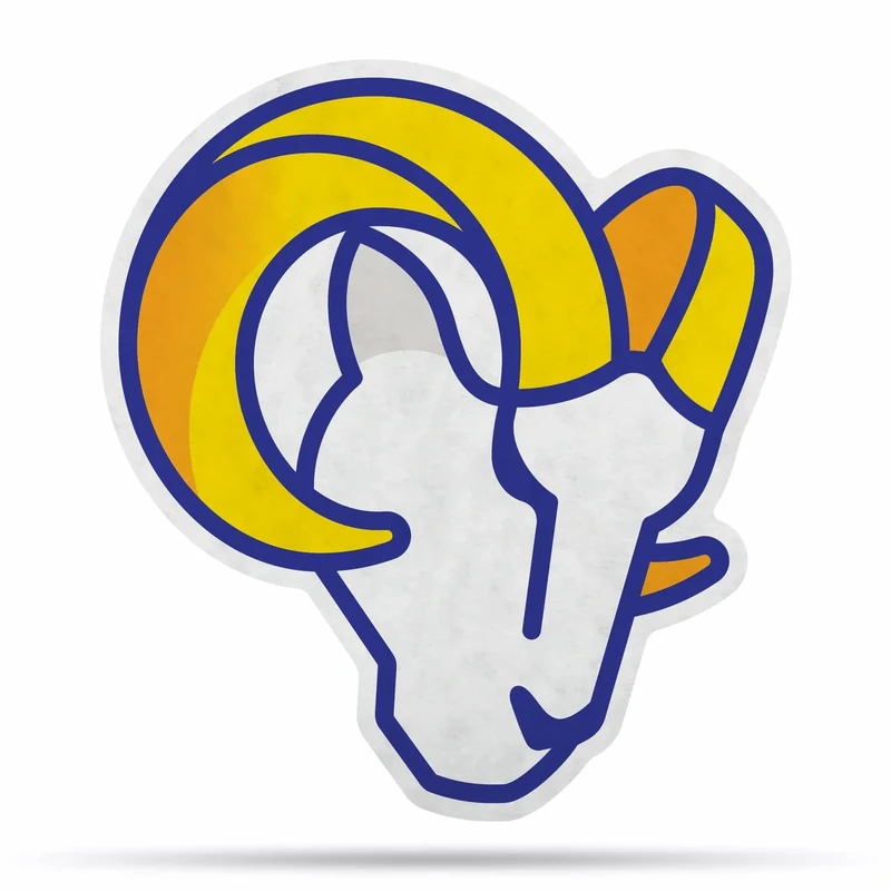 Rico Industries NFL Los Angeles Rams Primary Shape Cut Pennant - Home and Living Room Décor - Soft Felt EZ to Hang 18x0.10x18 - Image 1