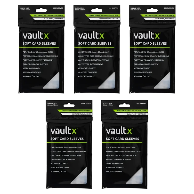 Vault X Trading Card Penny Sleeves, Soft, High Clarity, Collectible Card Games, TCG (1000 Pack)