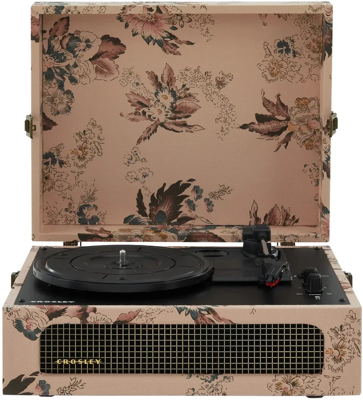 Crosley Voyager CR8017B-FL Turntable - Bluetooth, Speakers, Floral