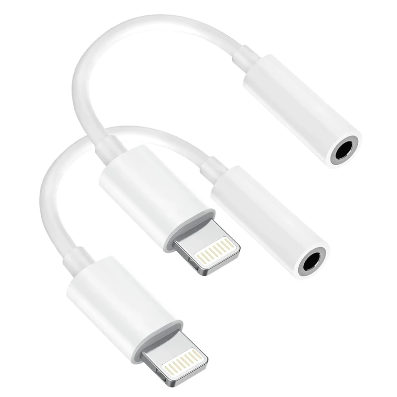 Cirafon MFi Lightning to 3.5mm Adapter - 2 Pack for iPhone