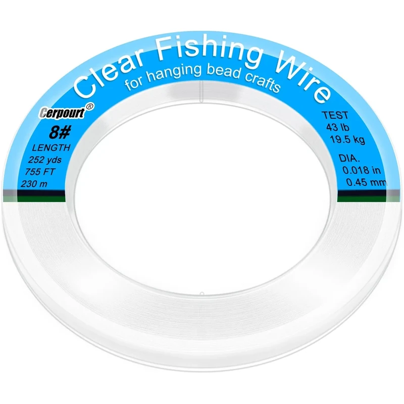 Clear Fishing Wire,755FT Monofilament Fishing Line,Clear String for Hanging,Strong Wire Invisible Nylon Thread for Hanging Balloon,Garland,Picture,Crafts,Decorations,Suitable for Beading Sewing