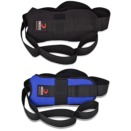 DMoose Fitness Calf Stretcher & Foot Stretcher for Plantar Fasciitis - Hamstring Stretching Strap for Achilles Tendonitis, Leg Ligament Stretching Belt for Pain Relief, Dancers & Yoga