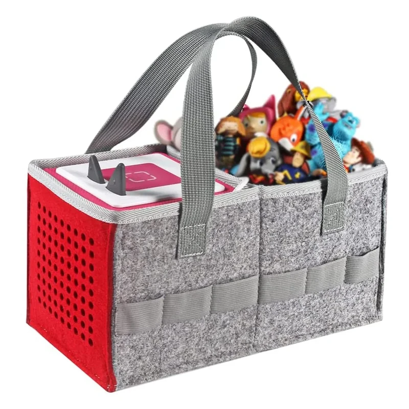 Hounyoln Red Carrying Case for Toniebox Starter - Soft Felt Waterproof - Image 1