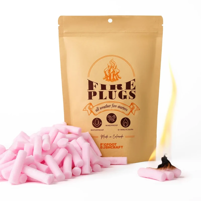 Non-Toxic Waterproof Fire Starters with 5+ Minute Burn for Emergencies, Survival, Campfires, Fire Pits, Grills - Made in The USA - 80 Pack