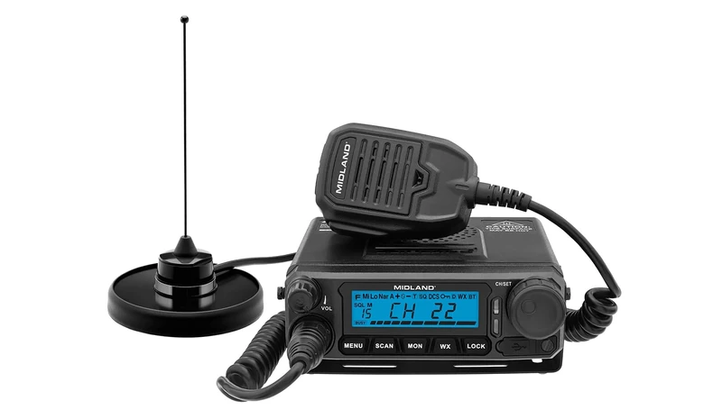 Midland MXT500 50-Watt GMRS Mobile Radio - for Farms, Ranches, Overlanding, Trails, and Off-Roading - 8 Repeater Channels, Compact Design, External Magnetic Mount, 2.1dB Unity Gain Antenna