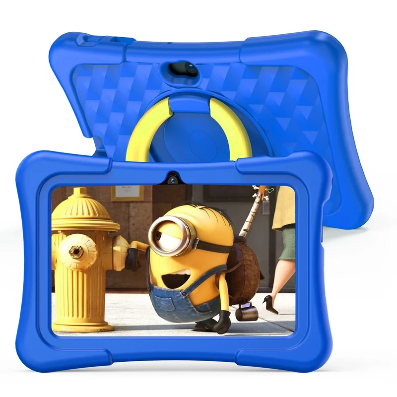 PRITOM 7 inch Tablet for Kids with Solid Case, Kids Tablets 32GB with Parental Control, Pre-Installed Free APPs Games, Educational Toddler Tablet WiFi, Bluetooth, Camera, YouTube Kids