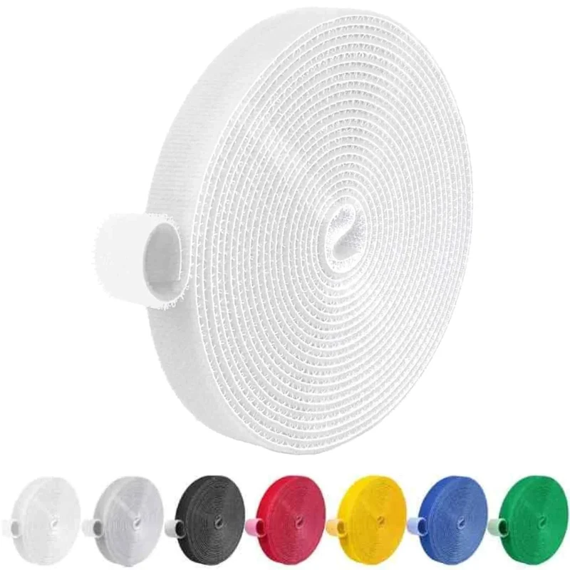 IFNOW 32ft Double-Sided Hook & Loop Cable Tie Tape, 0.4" Width