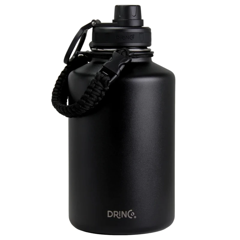 DRINCO Stainless Steel Water Bottle Spout Lid Vacuum Insulated Double Wall Water Bottles Wide Mouth (64oz 40oz 32oz 22oz 18oz 14oz) Leak Proof Keep Cold Sport Camping Hiking
