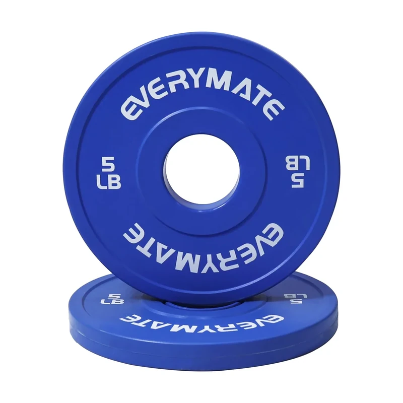EVERYMATE Change Weight Plates 5LB Fractional Plate Olympic Bumper Plates for Cross Training and Olympic Weightlifting, 5LB Set Weights Plates Set