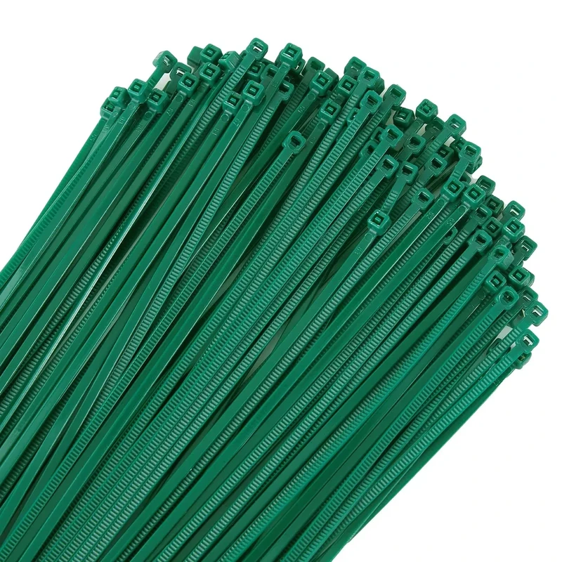 ZZRANYE Dark Green Garden Cable Ties - 6in x 3mm, 100 Pack