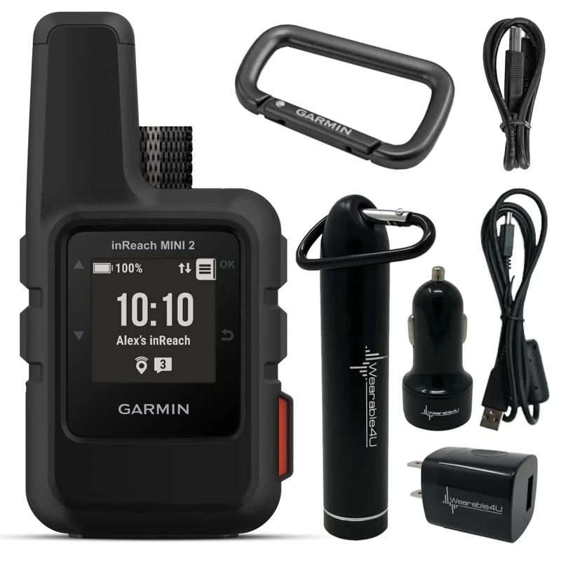 Wearable4U - Garmin inReach Mini 2 Satellite Communicator (Black) with Power Pack Bundle