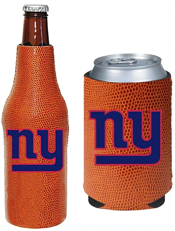 Football Can & Bottle Holder Insulator Beverage Huggie Cooler (New York (Pigskin) Giants) - Image 1