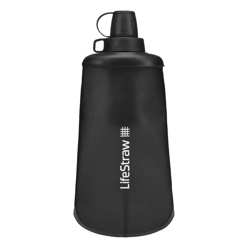 LifeStraw Peak Series - Collapsible Squeeze Bottle Water Filter System – 650ml for Trail Running, Through Hiking, Travel, Cycling, and Fishing; BPA-Free; Mountain Blue