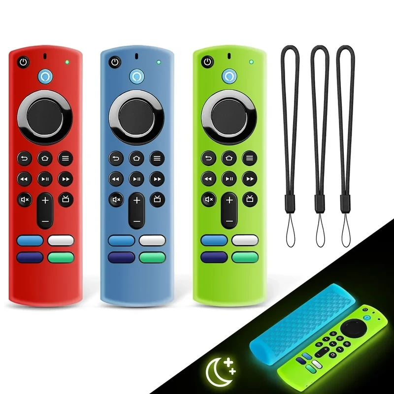 SOTATOO 3-Pack Glow-in-Dark Remote Cover - Alexa 3rd Gen Lanyard Case