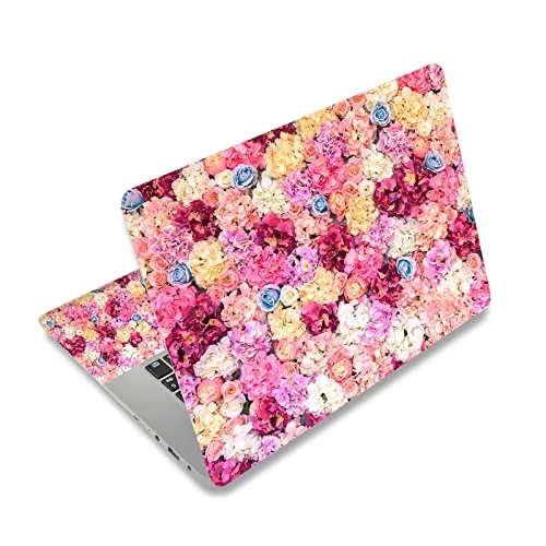 AIMSA Laptop Skin Sticker Decal, 12 13 13.3 14 15 15.4 15.6 inch Laptop Art Decal Protector Notebook Netbook PC 15.6" Universal Vinyl Cover, Colorful Roses Flower