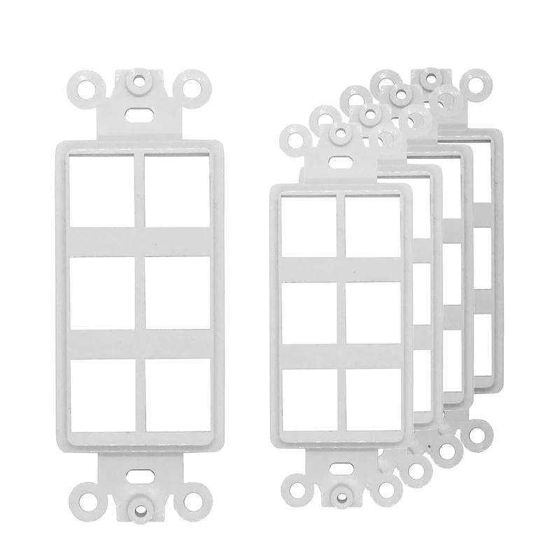 Chaosss &. Decorator Keystone Insert, Wall Plate Adapter 6 Port, 5 Pack White