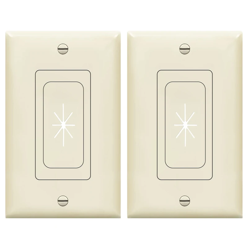 TOPGREENER TG8901-LA 2-Pack Rubber Wall Grommet - Light Almond 1-Gang