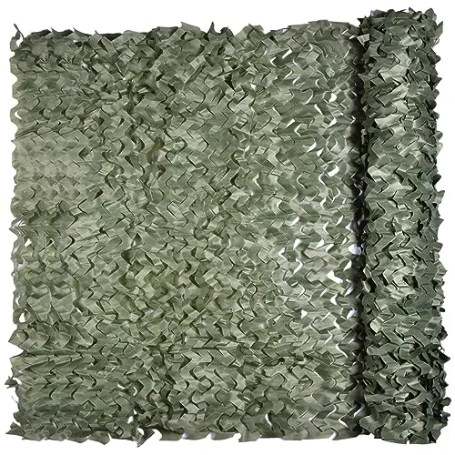 iunio Camo Netting, Camouflage Netting, Camo Tarp,Military Party Decorations,Duck Blind, Army Sunshade Mesh, Bulk Roll, Lightweight Durable, Great for Hunting, Camping, Car Cover and Outdoor（Green）