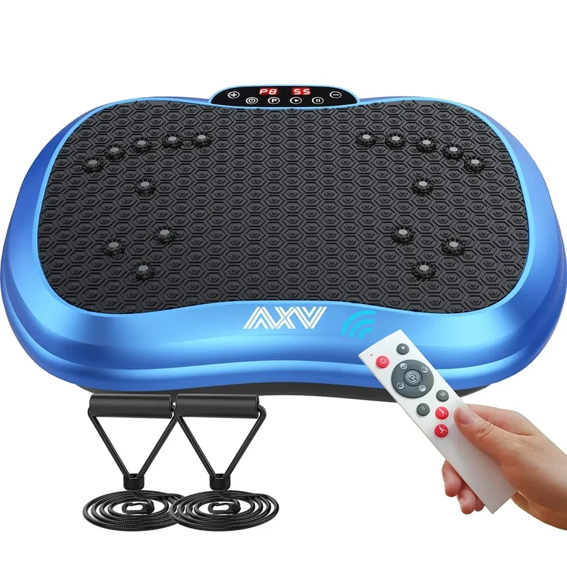 AXV Vibration Plate Fitness Platform Exercise Machine Vibrating Shaking Workout Full Body Shaker Vibrate Stand Shake Board Sport Gym Pad for Weight Loss Fat Burner for Women Men