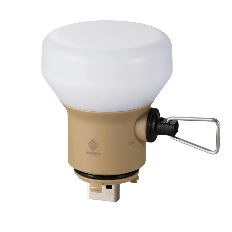 NESTOUT Rugged Outdoor Camping LED Lantern w/ Mini Tripod, Dimmable USB Powered Soft LED Light, IP44 Water Dust Resistant, 10-350 Lumen, Portable Lamp for Power Bank EDC Travel, LAMP-1 (Beige) - Image 1