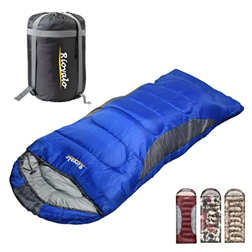 0 Degree Winter Sleeping Bags for adults camping (450GSM) -Temp Range (5F – 32F) Portable Waterproof Compression Sack- Camping Sleeping Bags for Big and Tall in Env Hoodie: Hiking backpacking 4 Season
