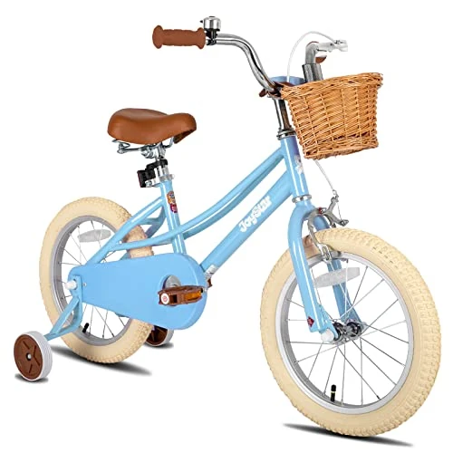 JOYSTAR 14 inch Kids Bike for Toddlers 3-5 Years (39"-47") Girls, Girls Bike with Training Wheels & Basket, Kids' Bicycle Blue