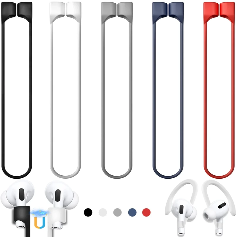 Mooyavia 5 Pack Magnetic AirPods Pro Straps - Anti-Lost Neck Cord