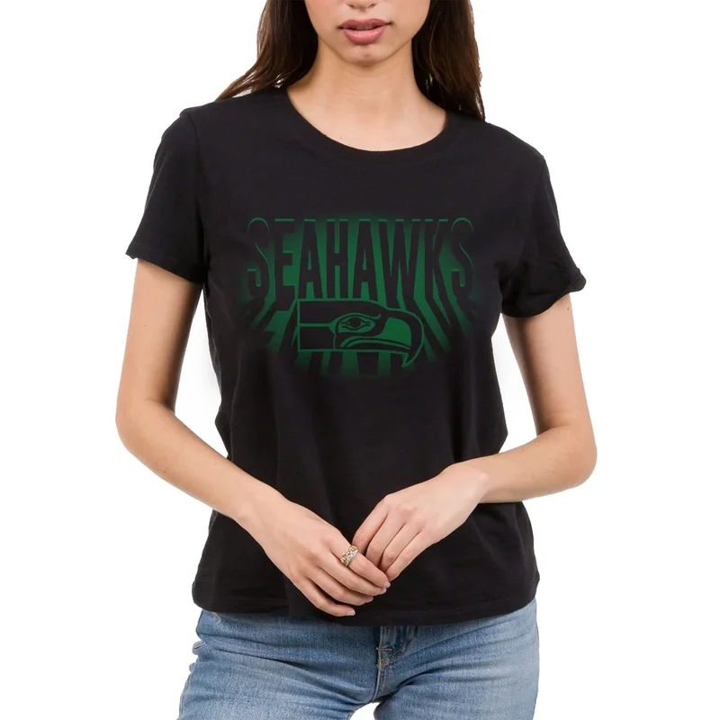 Junk Food Clothing x NFL - Seattle Seahawks - Team Spotlight - Women's Short Sleeve Fan T-Shirt - Size Large