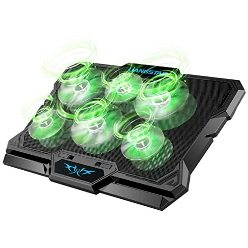 Laptop Cooling Pad, Laptop Cooler with 6 Quiet Led Fans for 15.6-17 Inch Laptop Cooling Fan Stand, Portable Ultra Slim USB Powered Gaming Laptop Cooling Pad, Switch Control Fan Speed Function (Green)