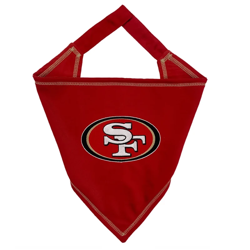 Pets First NFL San Francisco 49ERS Tie Bandana, Large/X-Large. Dog Cat Scarf Bib for Pet. Ultimate Game-Day Party Bandana (SAN-3550-L-XL)