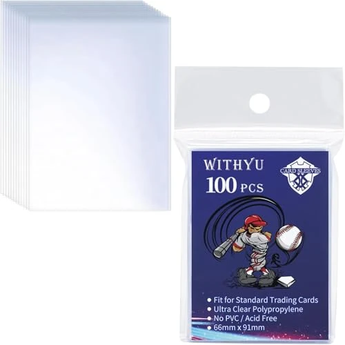 Soft Trading Card Sleeves, Top Loading Sleeves for Standard Cards 2.5" X 3.5", Ultra-Clear (200)