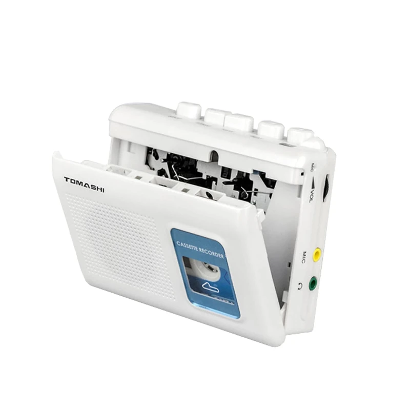 TOMASHI Portable Cassette Player Tape Recorder with Built-in Speaker,Microphone,Headphone Jack-, 4.57 x 3.54 x 1.38inch
