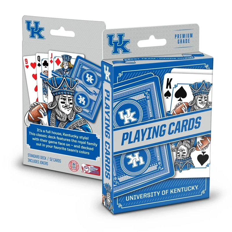 YouTheFan NCAA Kentucky Wildcats Officially-Licensed Playing Cards - Original Artwork on All face Cards and Jokers - Team’s Official Colors - Quality Linen Texture - Designed in The USA
