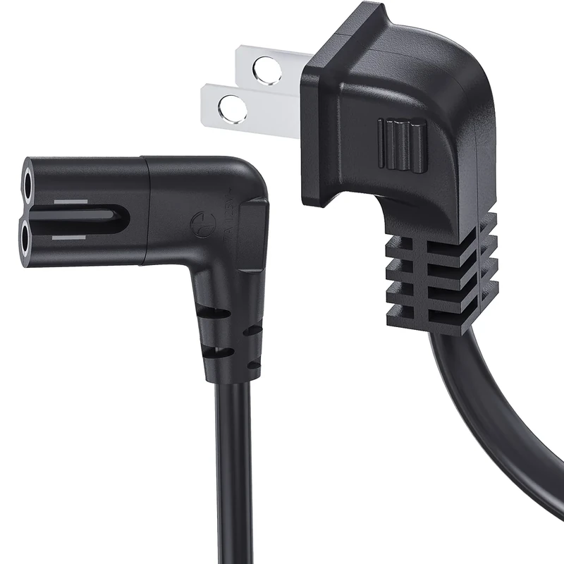 Ancable 18ft 90 Degree Angled C7 Power Cord - TV & Console Replacement