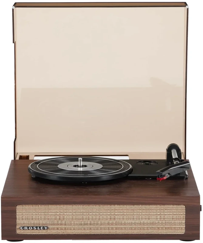 Crosley CR6042A-WA Scout 3-Speed Bluetooth Turntable with Built-in Speakers, Walnut