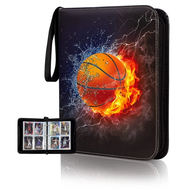 CDROPS Yellow 400 Card Binder with 50 Removable Pages, Compatible with Basketball, TCG, and Other Standard Size Cards