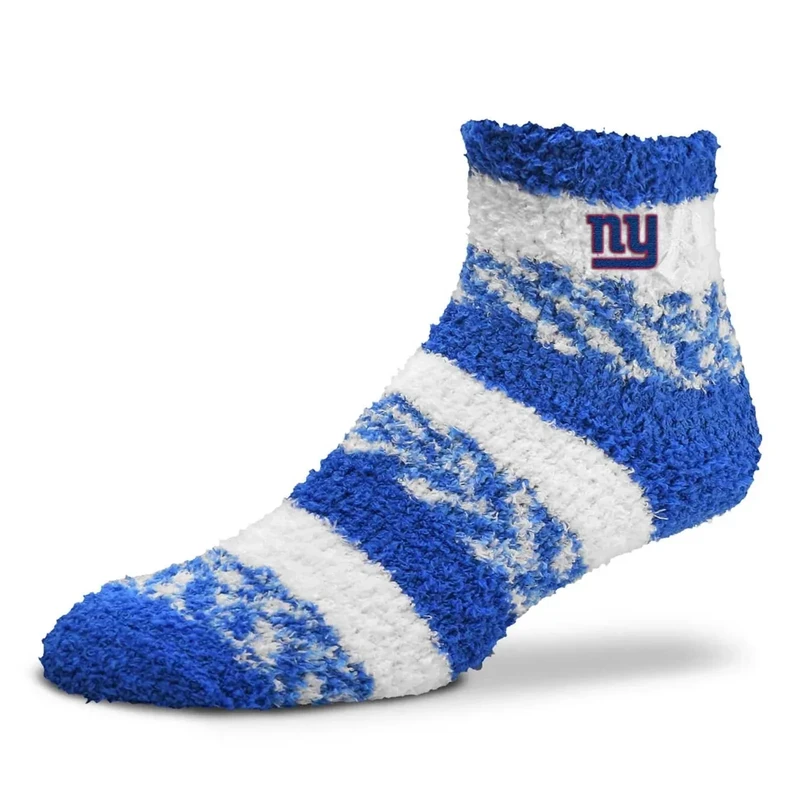 For Bare Feet NFL Cozy Soft Slipper Socks - Home Socks for Ultimate Comfort - Gameday Apparel - Luxuriously Plush and Cozy - Unisex (New York Giants - Royal, One Size)