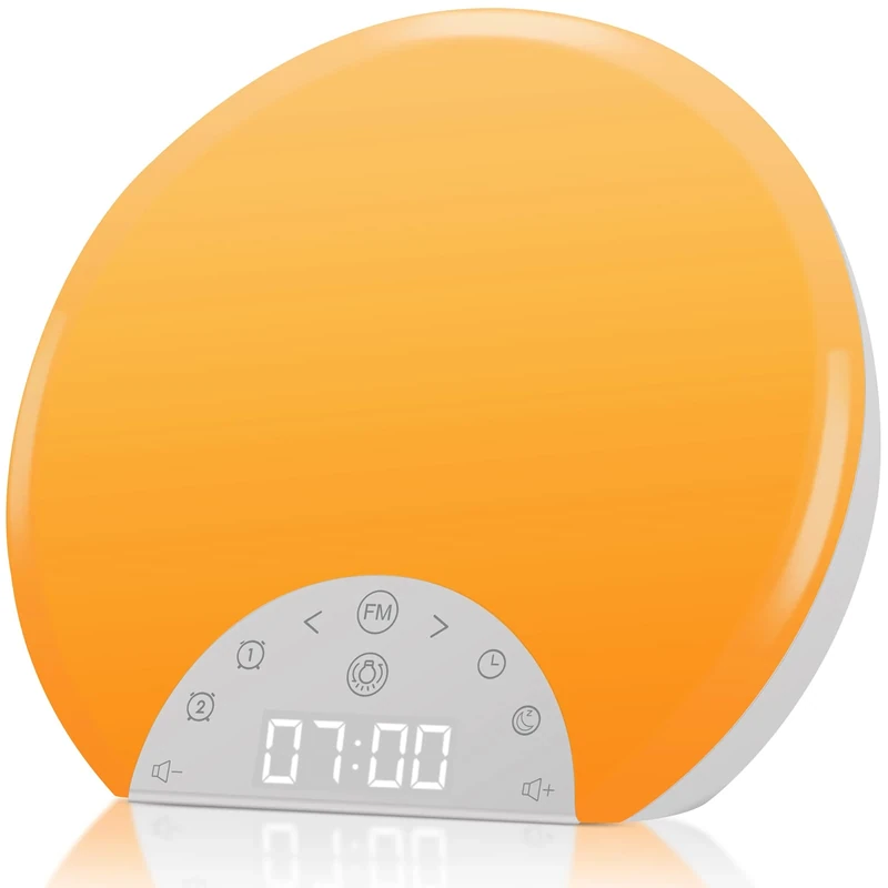 ANTDALIS Sunrise Alarm Clock - Dual Alarms, 7 Sounds, 8-Color Light