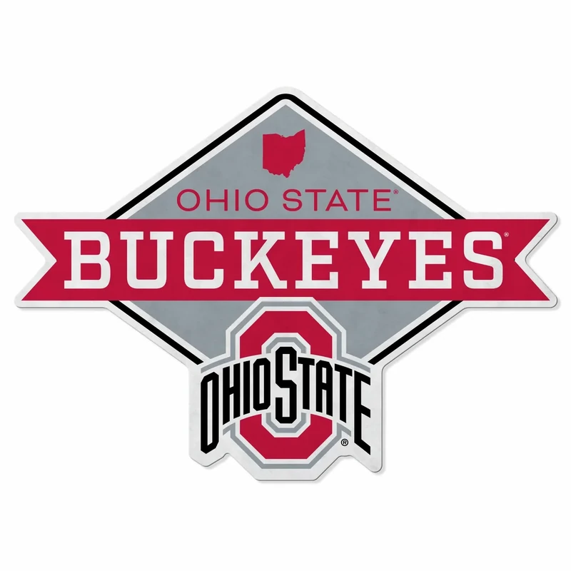 Rico Industries NCAA Ohio State Buckeyes Diamond Shape Cut Pennant - Home and Living Room Décor - Soft Felt EZ to Hang