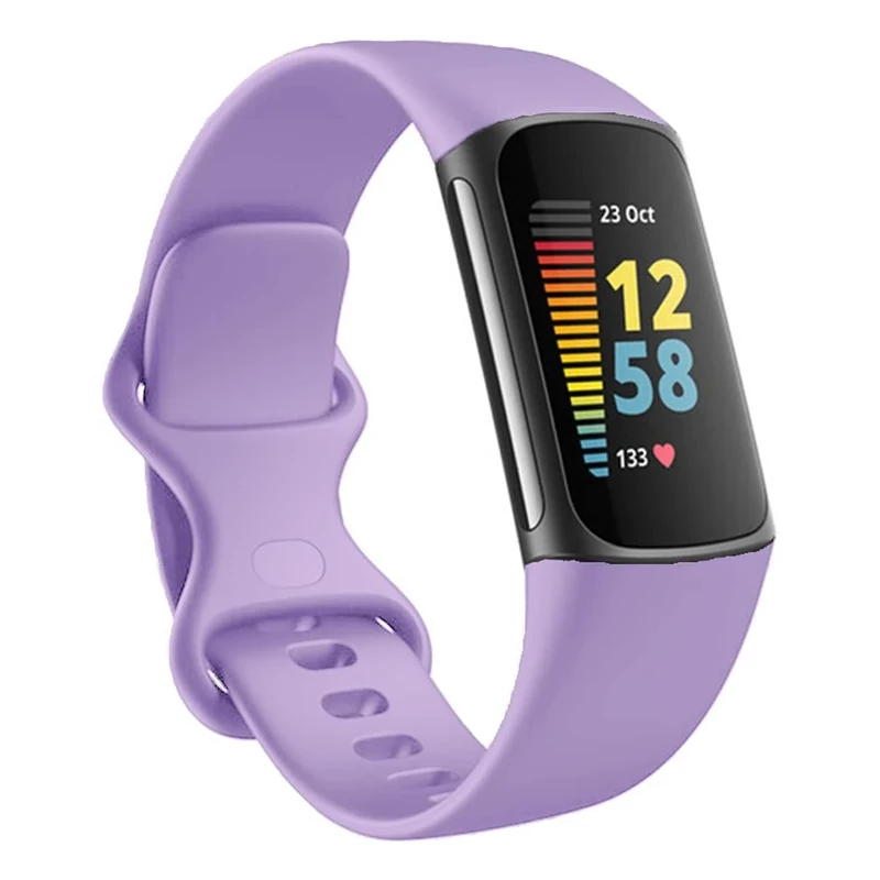 Seleek Silicone Band for Fitbit Charge 5/6 - Lavender Waterproof
