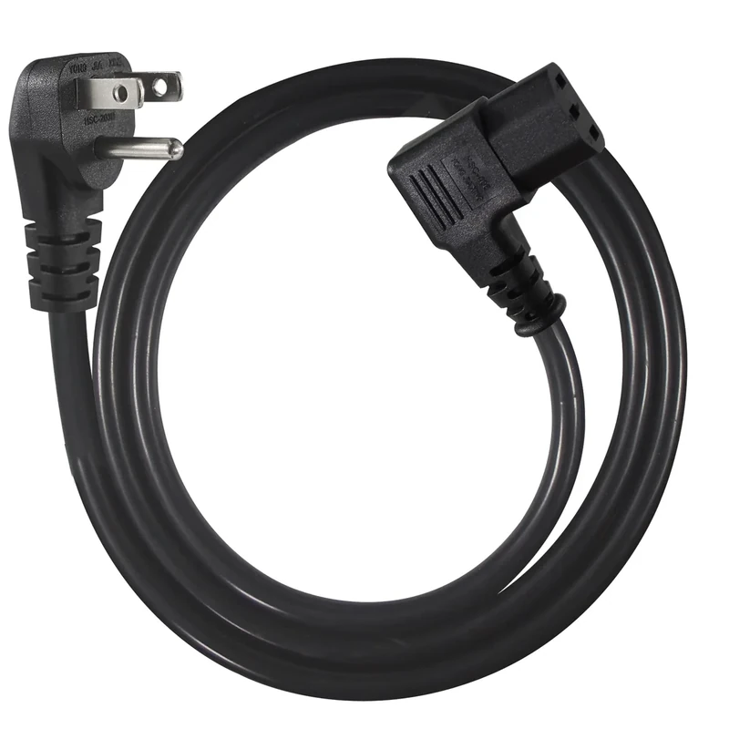 SPARKING 90 Degree 3FT Power Cord - NEMA 5-15 to IEC C13, 16AWG
