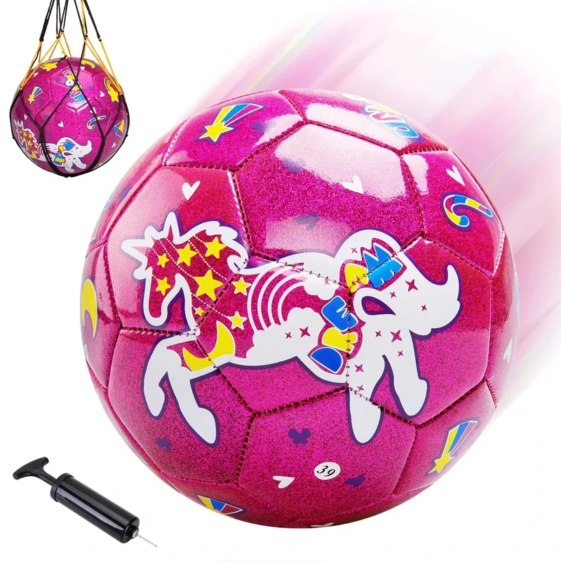 Innotoys Size 3 Soccer Ball Girls with Ball Pump, Soccer Ball for Kids Boys Girls Toddlers 2 3 4 5 6 7 8 Years Old, Indoor Outdoor Sports Toys Balls Gift (Unicorn)
