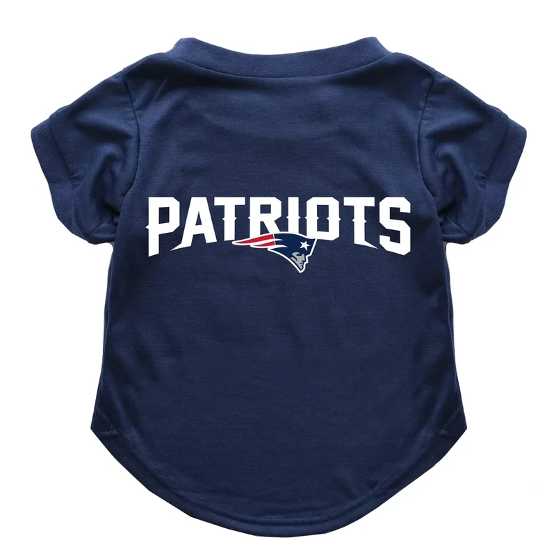 Littlearth NFL New England Patriots Pet T-Shirt, Team Color, Large