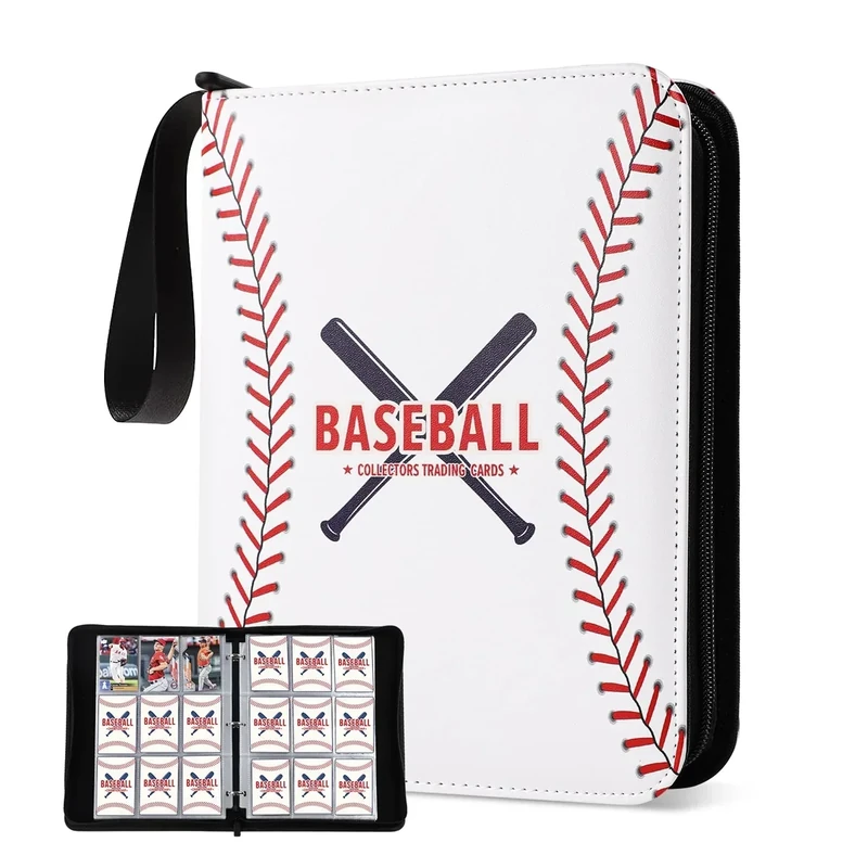 GEAGMAGC Baseball Card Binder with Sleeves 900 Pockets, Gifts for Baseball Card Collectors, Trading Card Holder Compatible with Topps Card, 50 Sleeves Card Album Card Storage Organizer