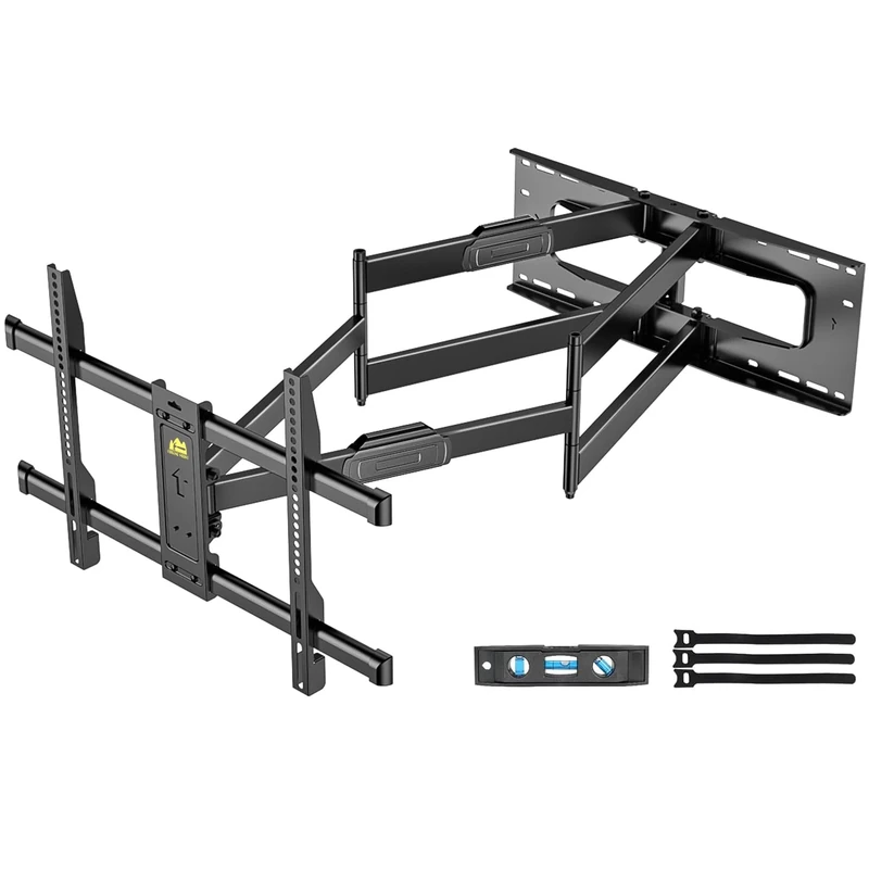 FORGING MOUNT Heavy Duty Long Arm TV Wall Mount with 43" Dual Articulating Arms for Most 50-90 inch Screen, Full Motion TV Mount Swivel Tilt Bracket Holds 198lbs, Fit 16”,18”,24” Studs VESA 600x400MM