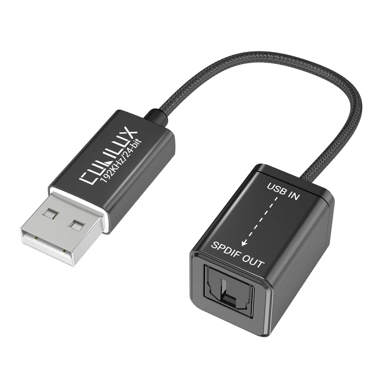 Cubilux USB A to TOSLINK Optical Audio Adapter, Unidirectional USB Type A to SPDIF Digital Converter, S/PDIF Transmitter for Computer Laptop PC PS5/4 ONLY, NOT for TV Or Other Devices
